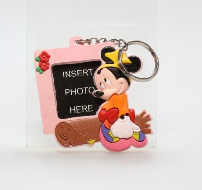 Minnie assise sur une buche Cadre Porte-clé en plastique Disney