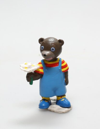 Petit-Ours brun et son bouquet de fleurs, Figurine en plastique