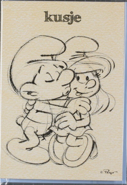 Les Schtroumpfs : Cartes double+enveloppes Kusje...