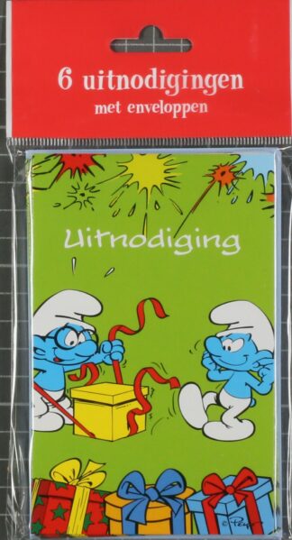 Les Schtroumpfs : 6 uitnodigingen (groen)