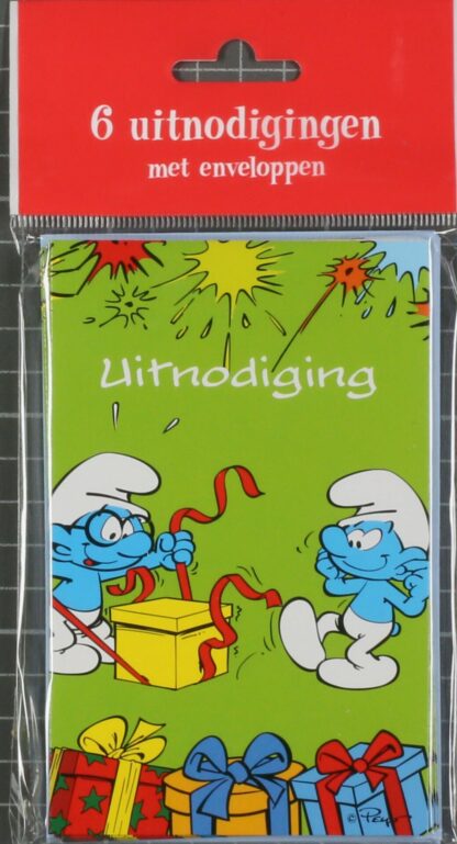 Les Schtroumpfs : 6 uitnodigingen (groen)