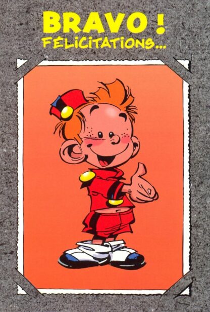 Le Petit Spirou – Carte postale anniversaire – Bravo Félicitations