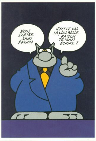 Le Chat Carte postale Ecrire sans raison - bleu