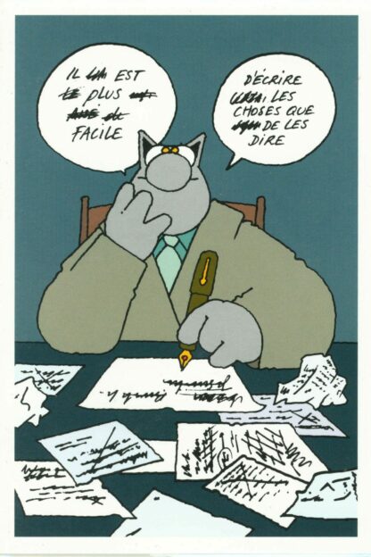 Le Chat carte postale Ecrire pour se faire comprendre