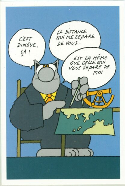 Le chat Cate postale Distance équidistante