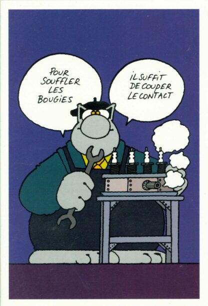 Le Chat : Carte Postale : 'Pour souffler les bougies, il suffit de couper le contact'