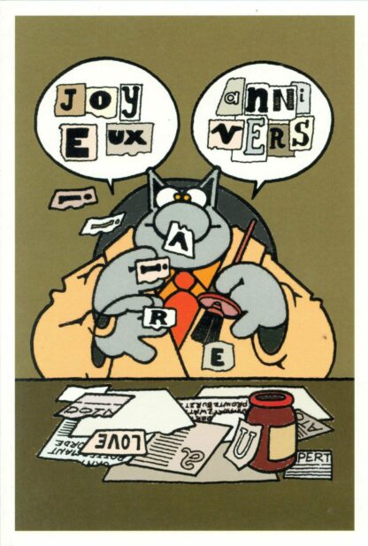 Le Chat : Carte Postale : 'Joyeux annivers...'