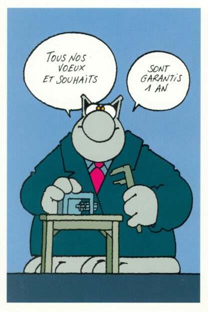 Le Chat Carte de voeux Tous nos voeux sont garantis 1 an