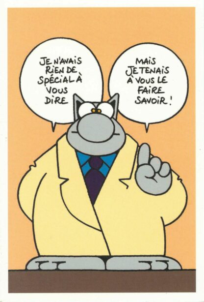 Le Chat : Carte Postale : Ecrire sans raison - jaune