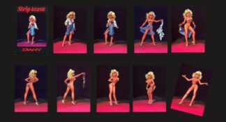 Dany, Mini portfolio assortiment 9 cartes postales, Strip-tease