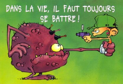 Kid Paddle : Carte Postale : Dans la vie, il faut toujours se battre !