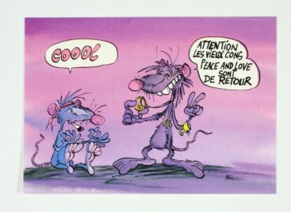 Les Rat's, Ptiluc, Carte postale, Coool ! Attention les vieux cons Peace and love sont de retour