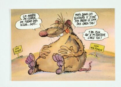 Les Rat's, Ptiluc, Carte postale, On arrête de cloper, on prend des kilos.. soit...