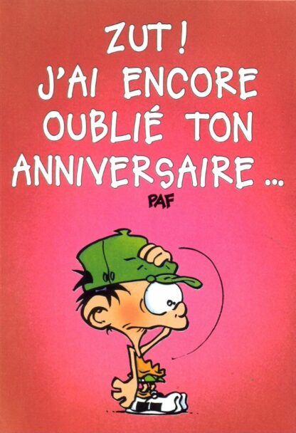 Kid Paddle : Carte Postale : Zut ! J'ai encore oublié ton anniversaire... Mais je prends des cours !