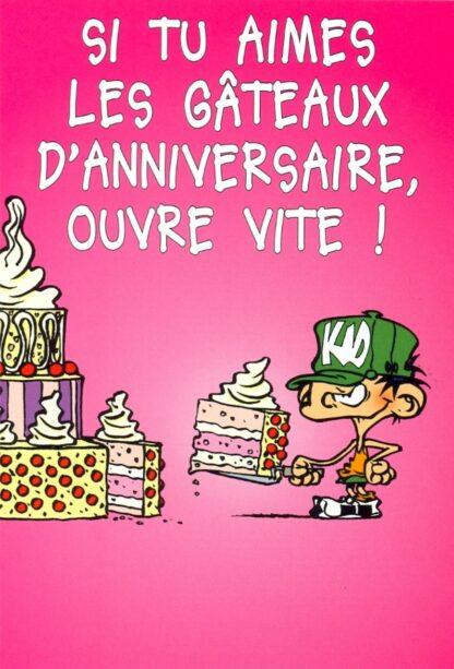 Kid Paddle : Carte Postale : Si tu aimes les gâteaux d'anniversaire ouvre vite !