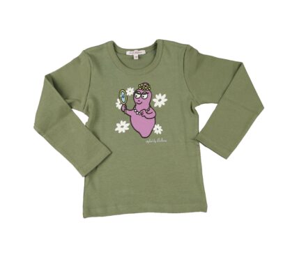 T-shirt Enfant Barbapapa Miroir manches longues olive