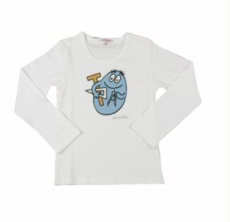 T-shirt Enfant Barbapapa Outils manches longues blanc
