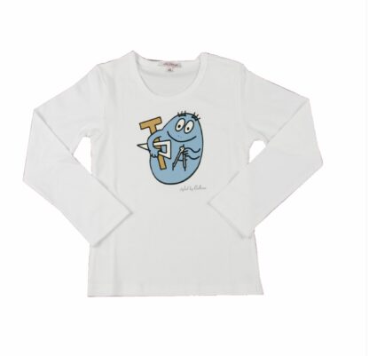 T-shirt Enfant Barbapapa Outils manches longues blanc