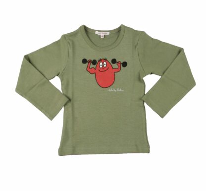 T-shirt Enfant Barbapapa Haltères manches longues olive : taille 152/158