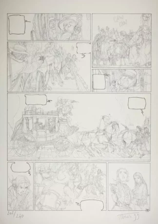 Affiche La piste des ombres planche 38 offset signée Tiburce