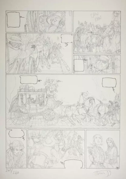 Affiche La piste des ombres planche 38 offset signée Tiburce