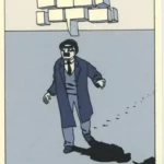 Ex-libris Marc-Antoine Mathieu Homme marchant signé