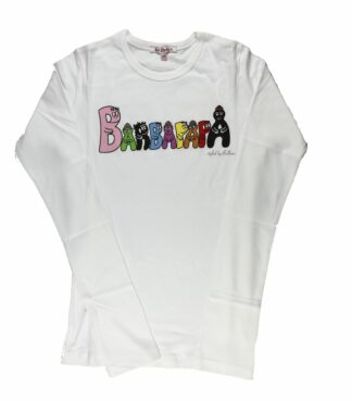 T-shirt Femme Barbapapa Logo manches longues blanc