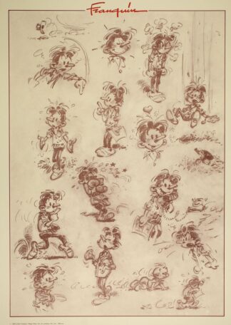 Modeste et Pompom : Affiche offset : Modeste (crayonnés)