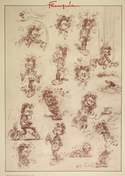 Modeste et Pompom : Affiche offset : Modeste (crayonnés)