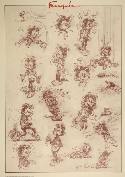 Modeste et Pompom : Affiche offset : Modeste (crayonnés)