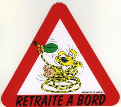 Franquin, Marsupilami, Autocollant, Retraité à bord