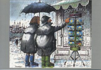 Serre, Carte postale, Touristes sous la pluie