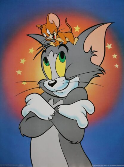 Tom & Jerry Affiche vintage : Jerry sur la tête de Tom (60X80 cm)