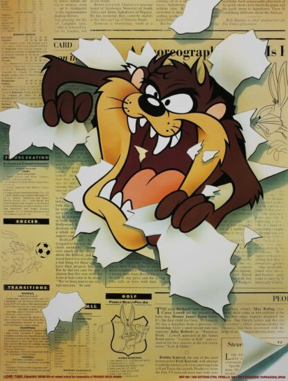 Taz et le journal 30X40 cm