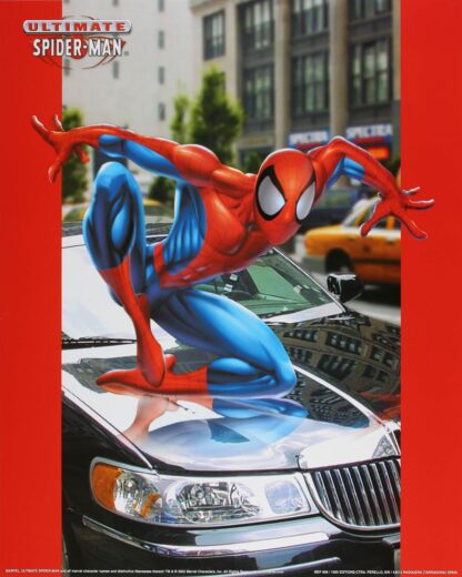 Spider-Man Ultimate Affiche vintage (2002) Sur le capot