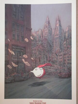 De Crecy, Affiche offset, Super Monsieur Fruit