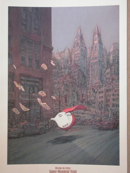 De Crecy, Affiche offset, Super Monsieur Fruit