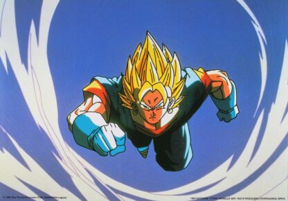 Dragon Ball Z Affiche offset vintage 1000 Editions (1989) : Vegetto Super Saiyan en vol