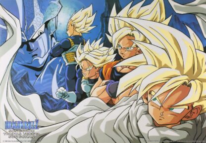Dragon Ball Z Affiche offset vintage 1000 Editions (1989) : Super Saiyans et Cell