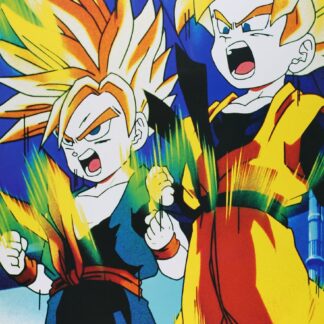 Dragon Ball Z Affiche offset vintage 1000 Editions (1989) : Trunks et Gohan Super Saiyans