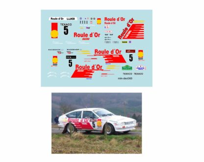Décalcomanie pour miniature 1/43 ALFA GTV - Boucles de Spa 2014 - B. THIRY - J. BLOM