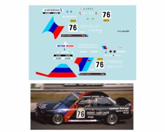 Décalcomanie pour miniature 1/43 BMW M3 - 24 heures de SPA 1988 - W. MALJEAN - V. BERTINCHAMPS -P.JAMIN