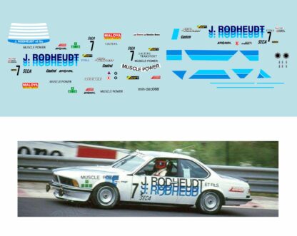 Décalcomanie pour miniature 1/43 BMW 635 - 24 heures de SPA 1984 - B.ENGE -H.HEMMES -A. HUWELER