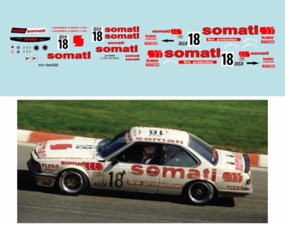 Décalcomanie pour miniature 1/43 BMW - 24 heures de SPA 1984 - M. DE DEYNE -C.BOURGOIGNIE-K.THIM