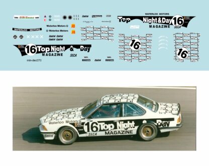 Décalcomanie pour miniature 1/43 BMW 635 - 24 heures de SPA 1986 - P. WITMEUR -JM MARTIN -E. VAN DE POELE