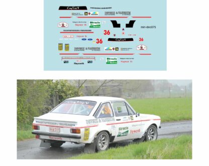 Décalcomanie pour miniature 1/43 FORD ESCORT MKII - Tac Rallye 2012 - DEVEUX - VANERUM