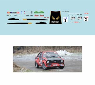 Décalcomanie pour miniature 1/43 FORD ESCORT MKII - Boucles de Spa 2010 - S.BLOMQVIST -R.JAKOBSSON
