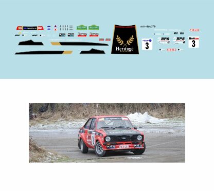 Décalcomanie pour miniature 1/43 FORD ESCORT MKII - Boucles de Spa 2010 - S.BLOMQVIST -R.JAKOBSSON