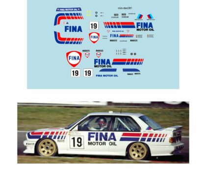 Décalcomanie pour miniature 1/43 BMW M3 - 24 heures de SPA 1989 #19 - D. THEYS-M.DUEZ-S. SOPER