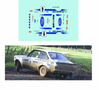 Décalcomanie pour miniature 1/43 FORD ESCORT MKII LIMBURGIA - Rally 1982 - R. DROOGMANS-R. JOOSTEN